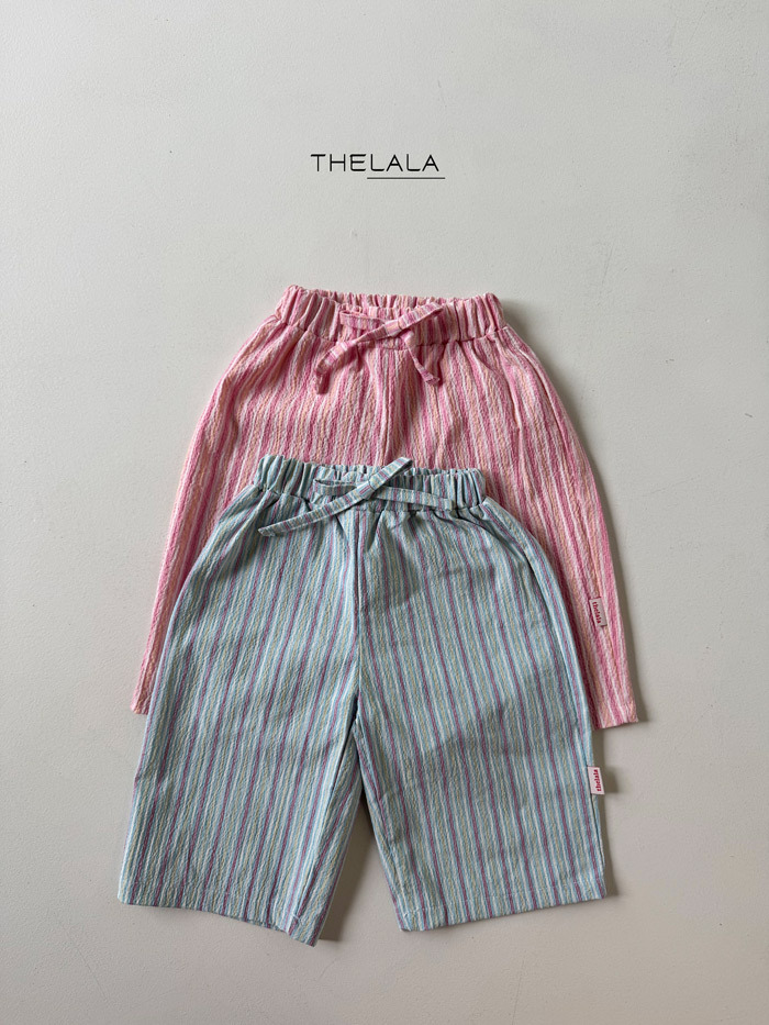 正韓夏lalla 小童兩色彩色條紋褲