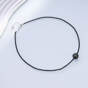 0613AT72-ANOTHERSZHK-PEARLS-大溪地龍鱗黑尖晶套鏈 40+3cm（B4）