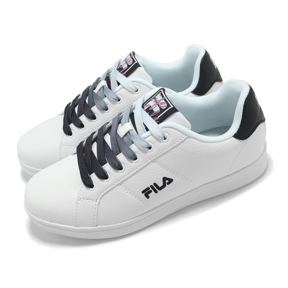 【下殺↘$1390】FILA 休閒鞋 白深藍 漸層 皮革 小白鞋 女 5C323Z100