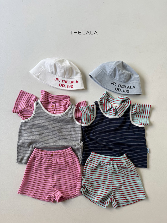 正韓夏lalla 兩色小童條紋涼爽背心