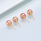 0613AT80-ANOTHERSZHK-PEARLS-淡水奶油金素釘9-10mm（B12）