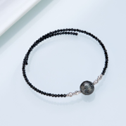 0613AT86-ANOTHERSZHK-PEARLS-大溪地龍鱗黑尖晶記憶手鐲17cm（B18）