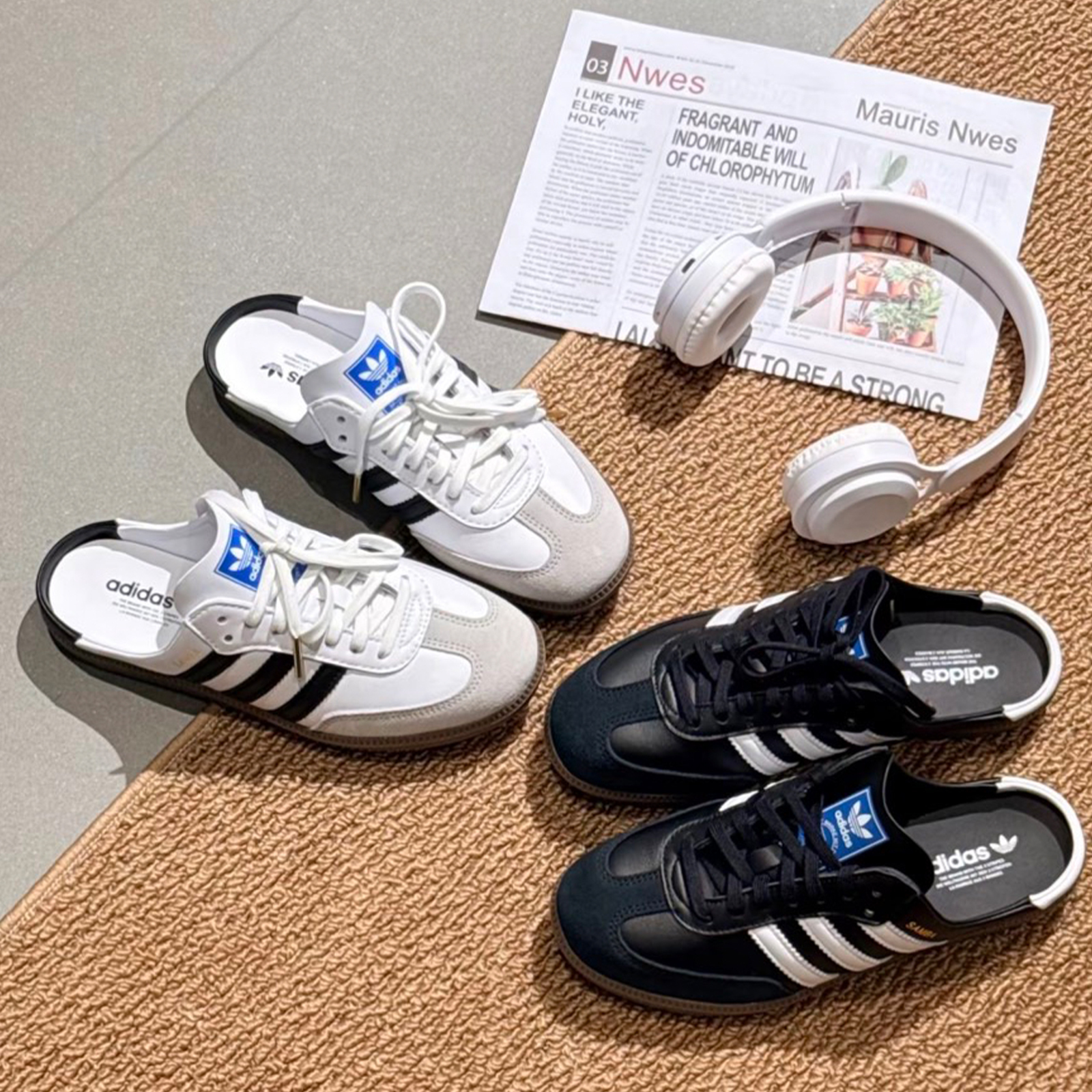 adidas Samba OG Mule 穆勒鞋 半拖鞋 懶人鞋 焦糖底 藍標 三葉草 德訓拖鞋 經典黑白 LB3814 LB3815