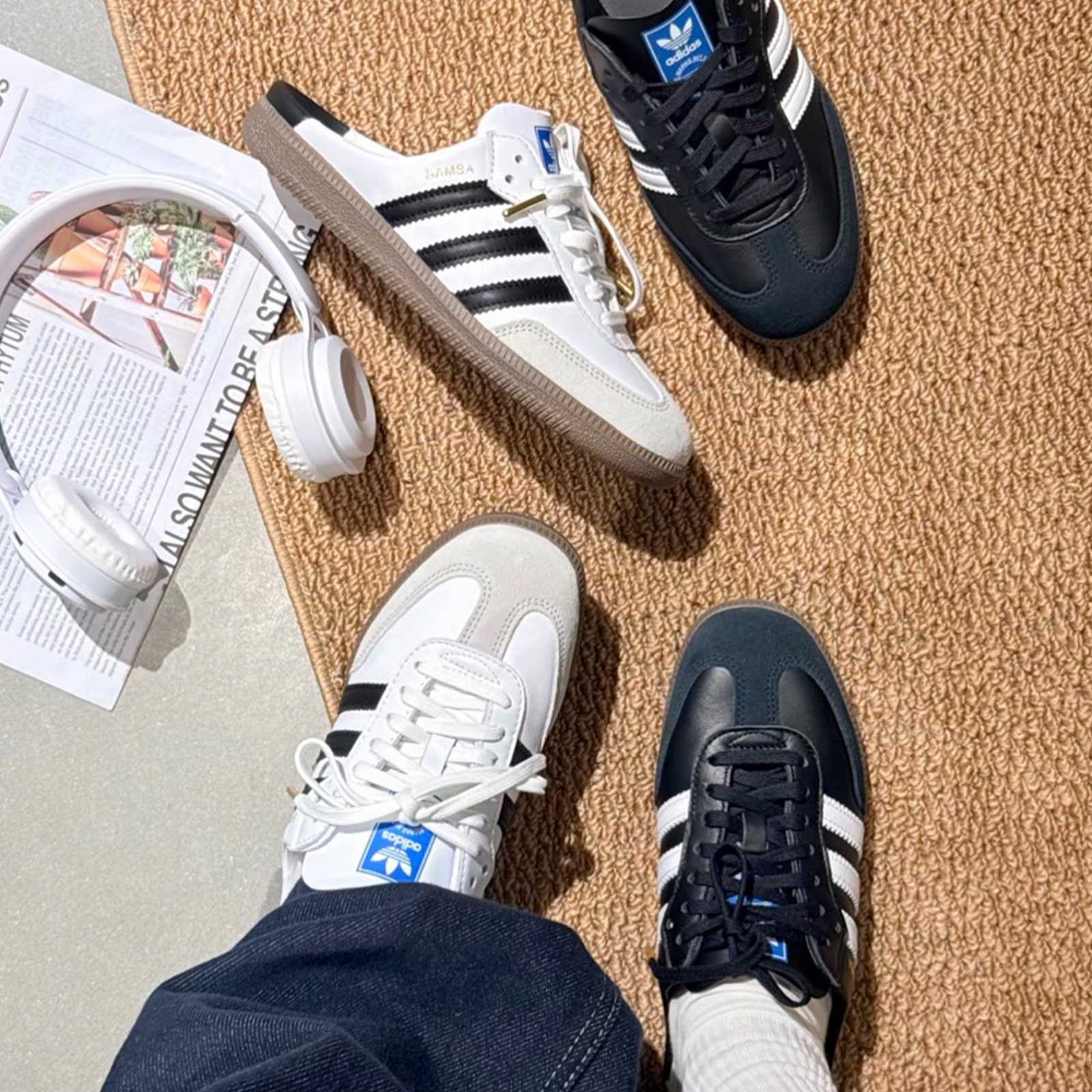 adidas Samba OG Mule 穆勒鞋 半拖鞋 懶人鞋 焦糖底 藍標 三葉草 德訓拖鞋 經典黑白 LB3814 LB3815