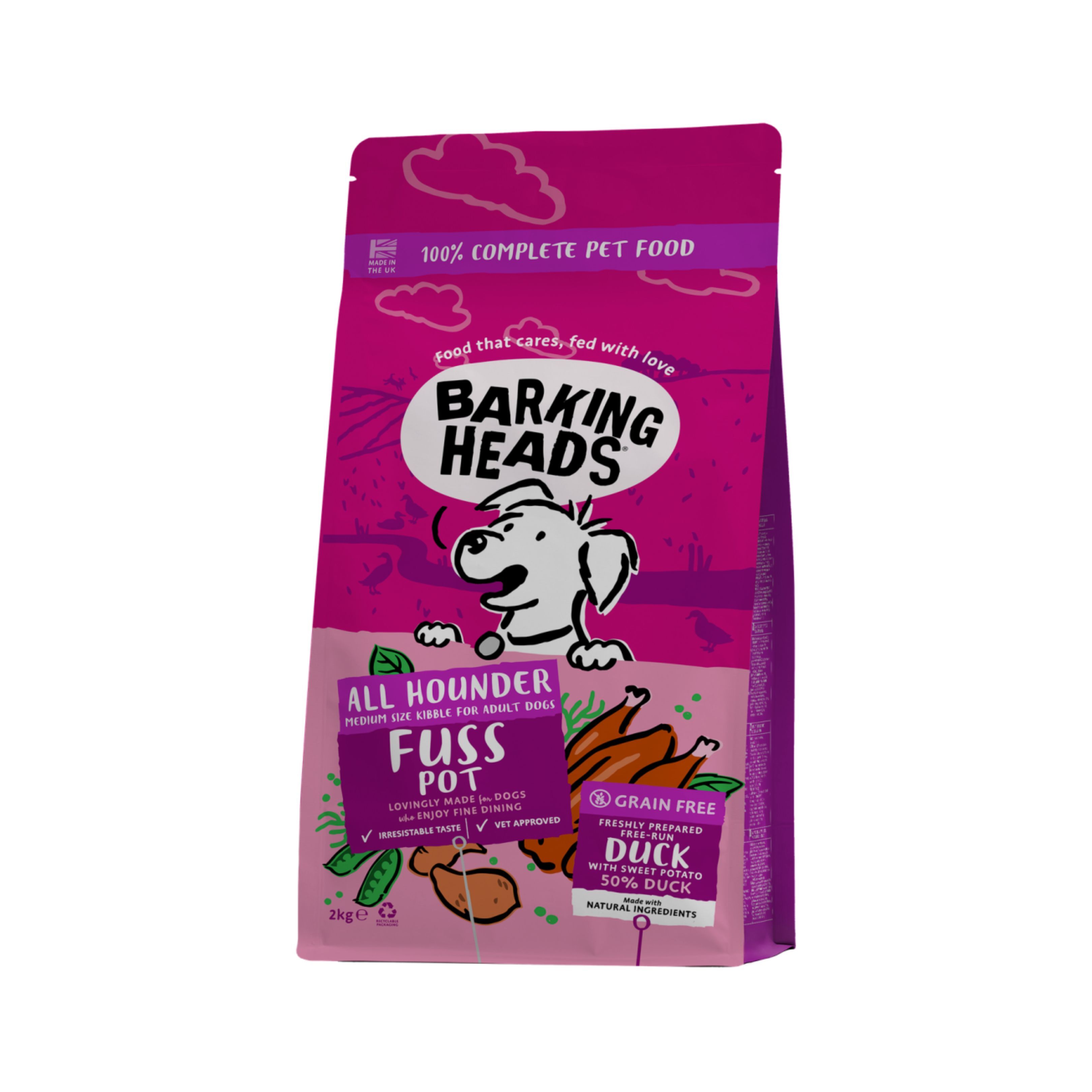 Barking Heads 無穀物全天然成犬配方 (放養鴨肉)