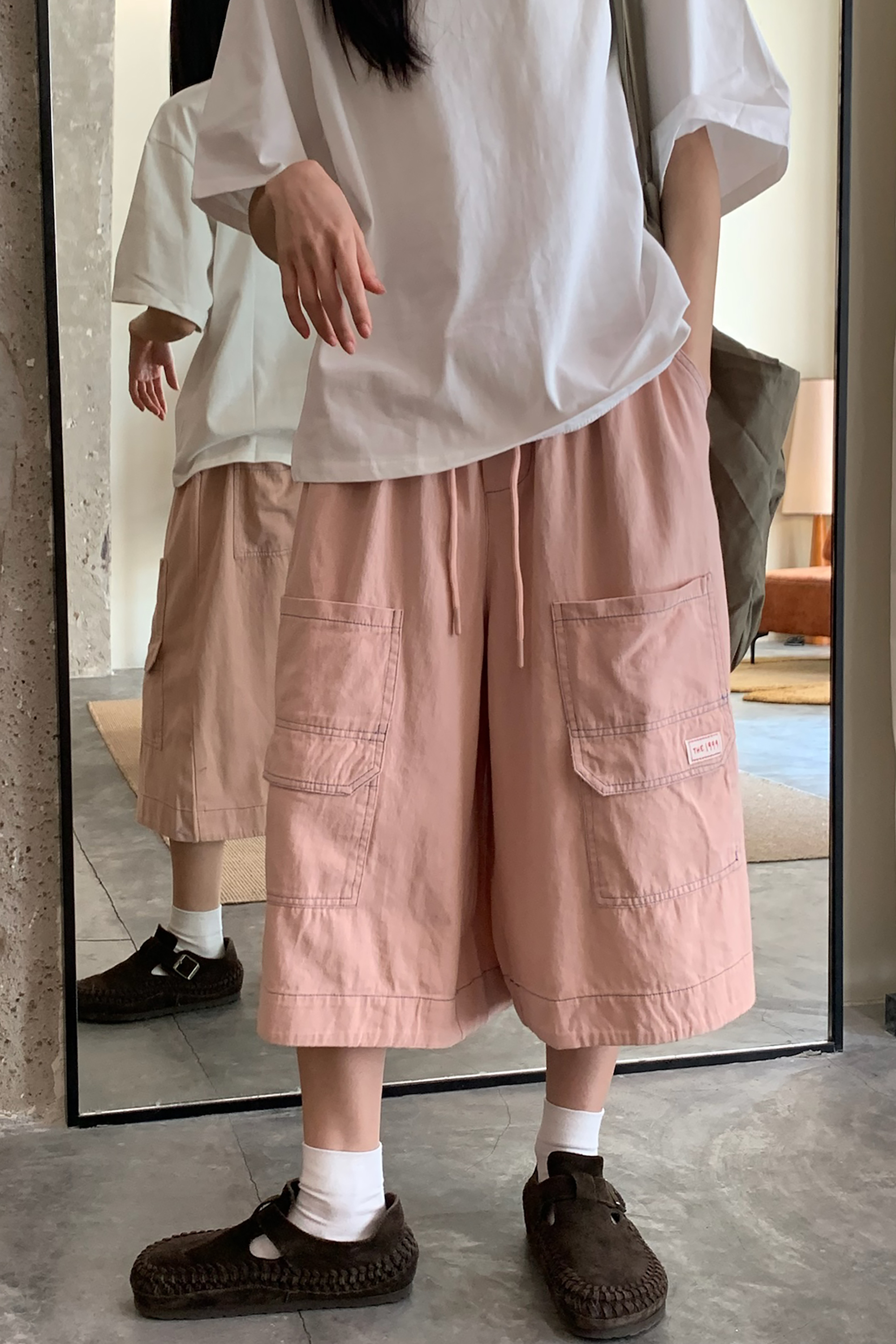 跳色車線口袋六分褲 3色