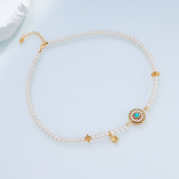 0613AT110-ANOTHERSZHK-PEARLS-淡水福牌項鏈35+5cm（B42）