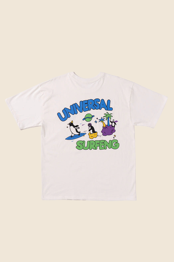 BIG WAVE -  UNIVERSAL SURFENG 短TEE（復古白）