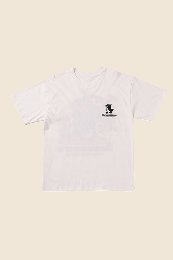 BIG WAVE -MARATONASAURUS 短TEE（復古白）