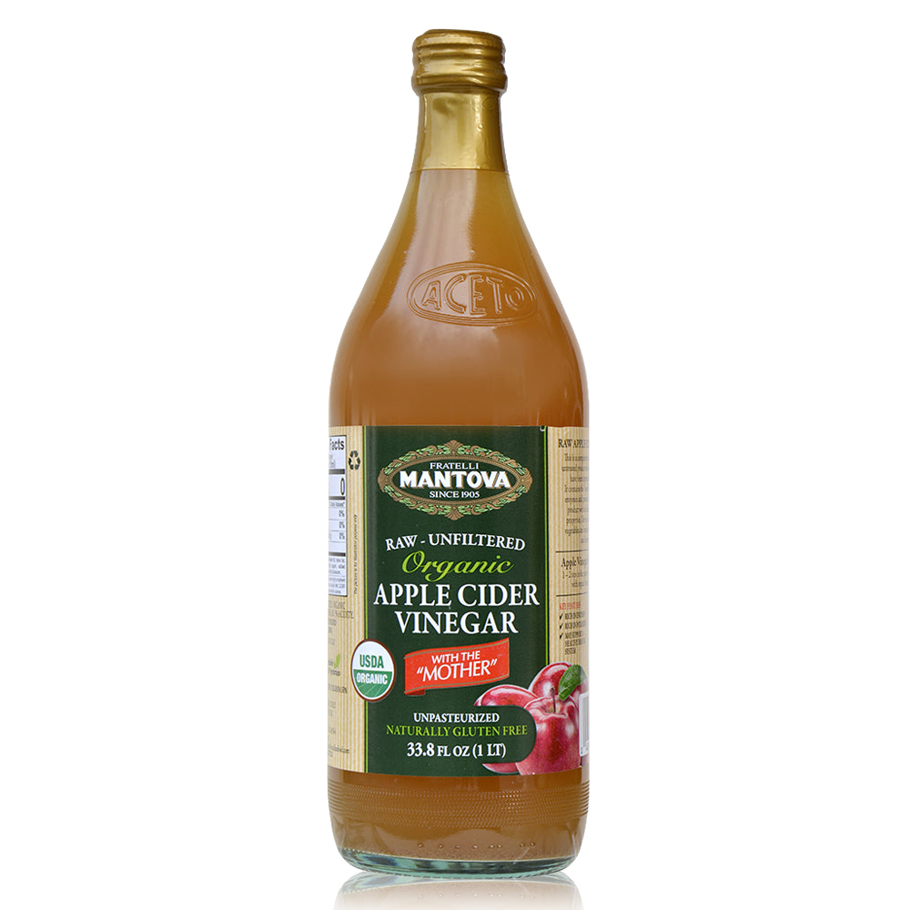 限時!【MANTOVA】未過濾蘋果醋1瓶(1000毫升) Apple cider vinegar/義大利百年品牌/幫助消化
