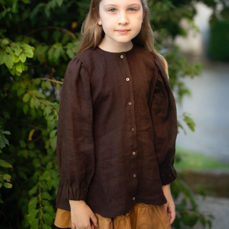(預購)ALL THE BEAUTIFUL LINEN 圓領長袖束口洋裝 CLASSIC TUNIC DRESS