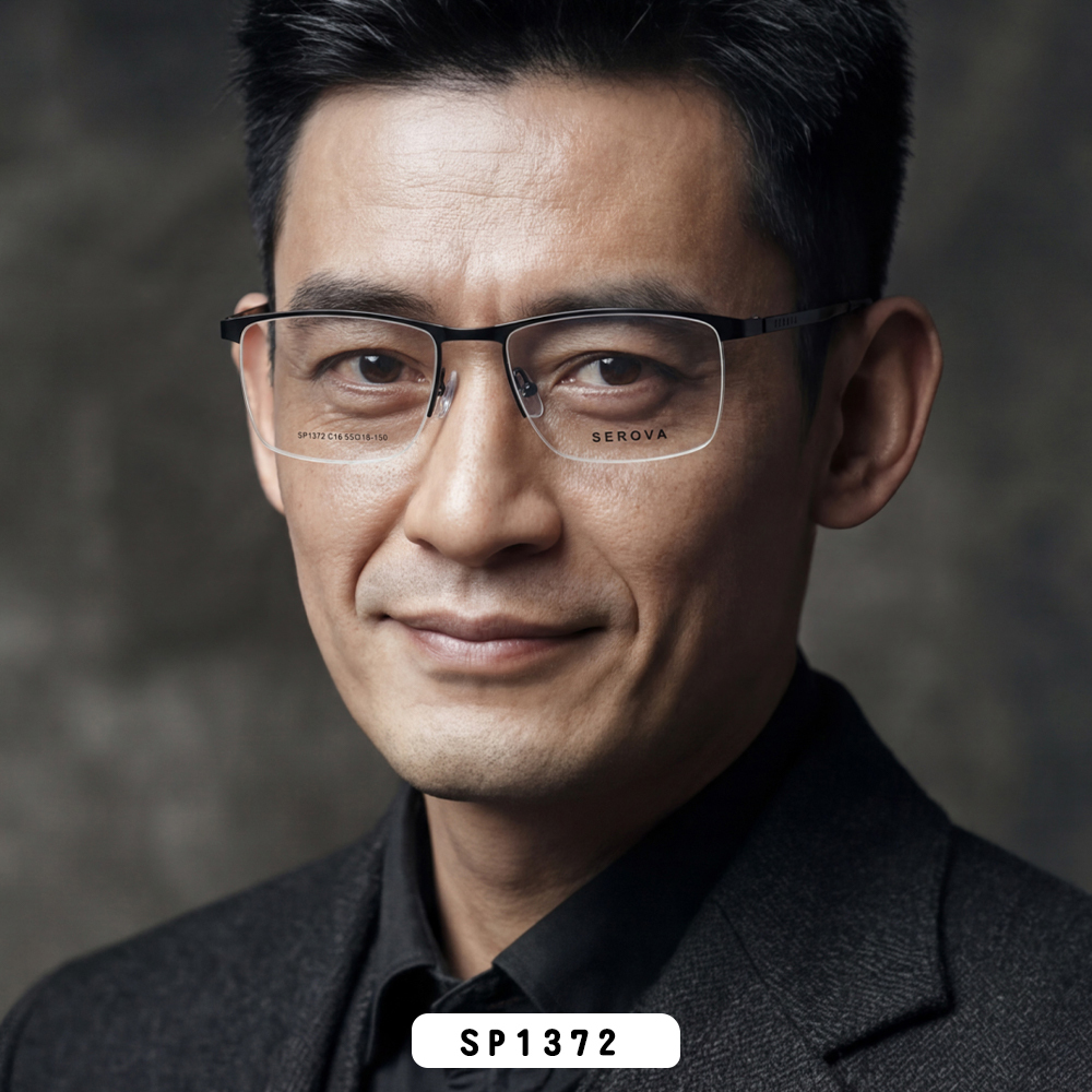 【SEROVA】SP1372 C16 半框光學眼鏡♦(黑)