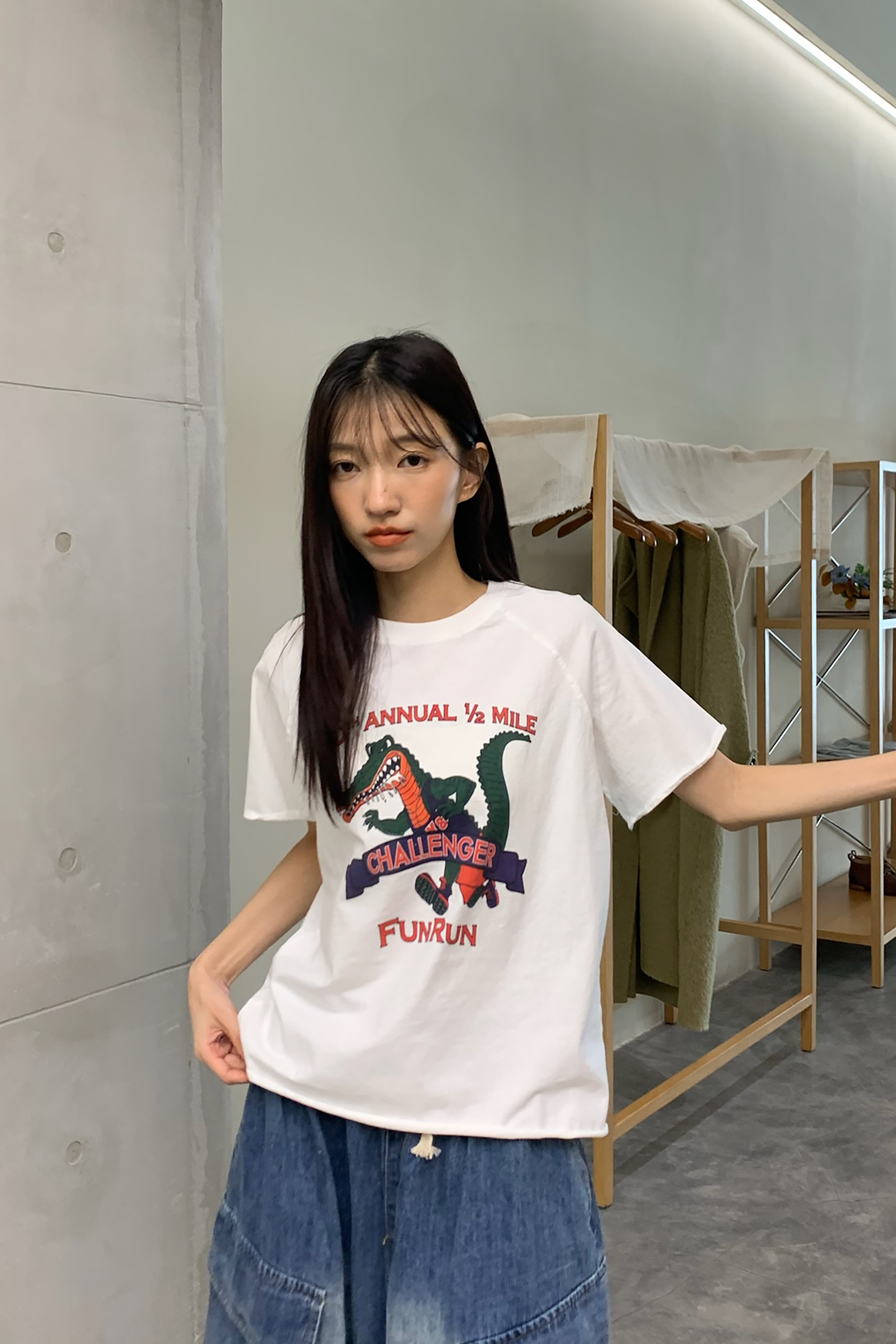 美式鱷魚印花短袖t 3色