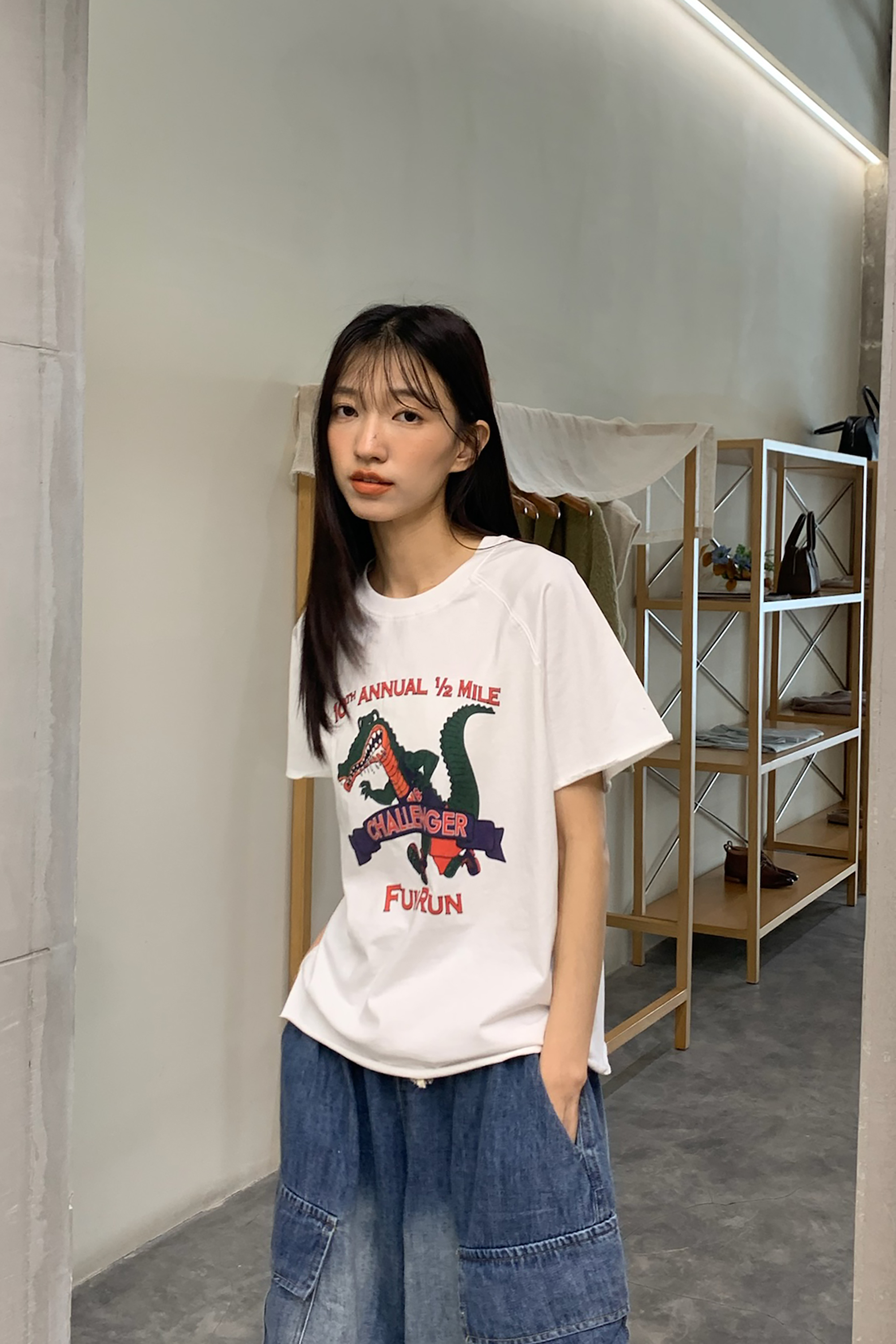 美式鱷魚印花短袖t 3色