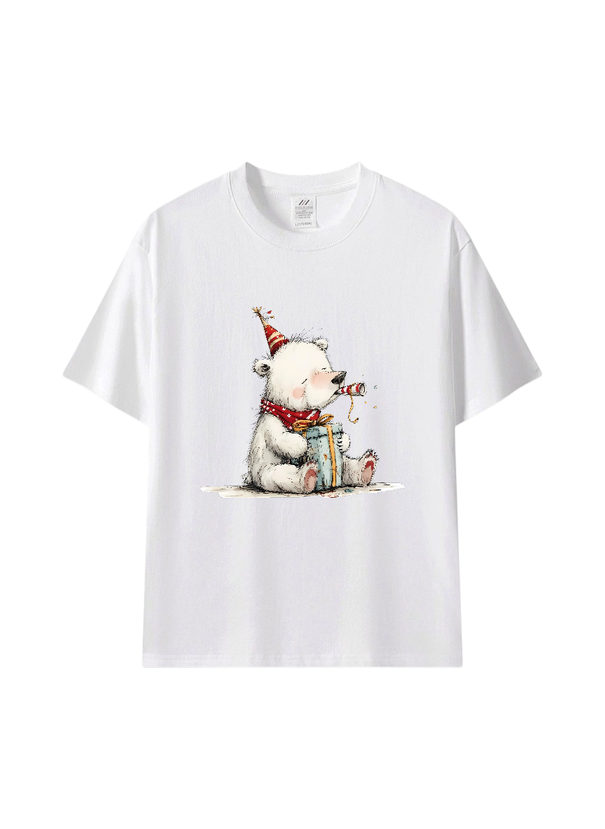 森林小夥伴插畫純棉T恤★療癒系動物印花短袖上衣