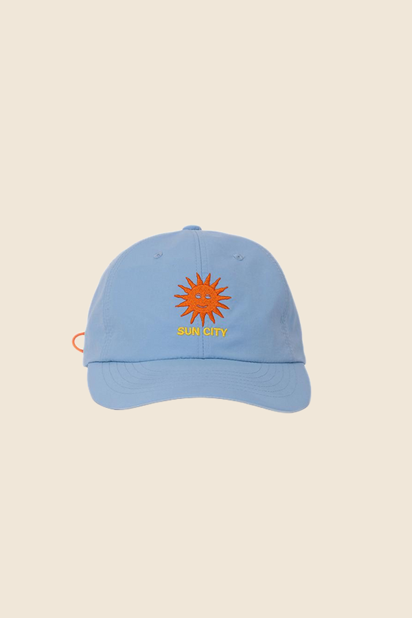 BIG WAVE -SUN CITY SMILE NYLON 棒球帽（天空藍）