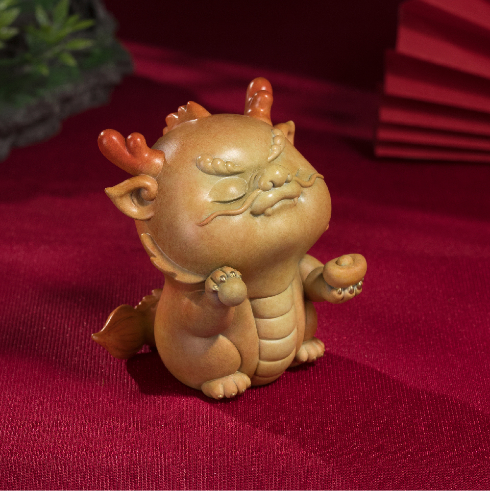 銅翁 置物 吉祥 龍文堂 DT812 銅作】吉祥如意龍