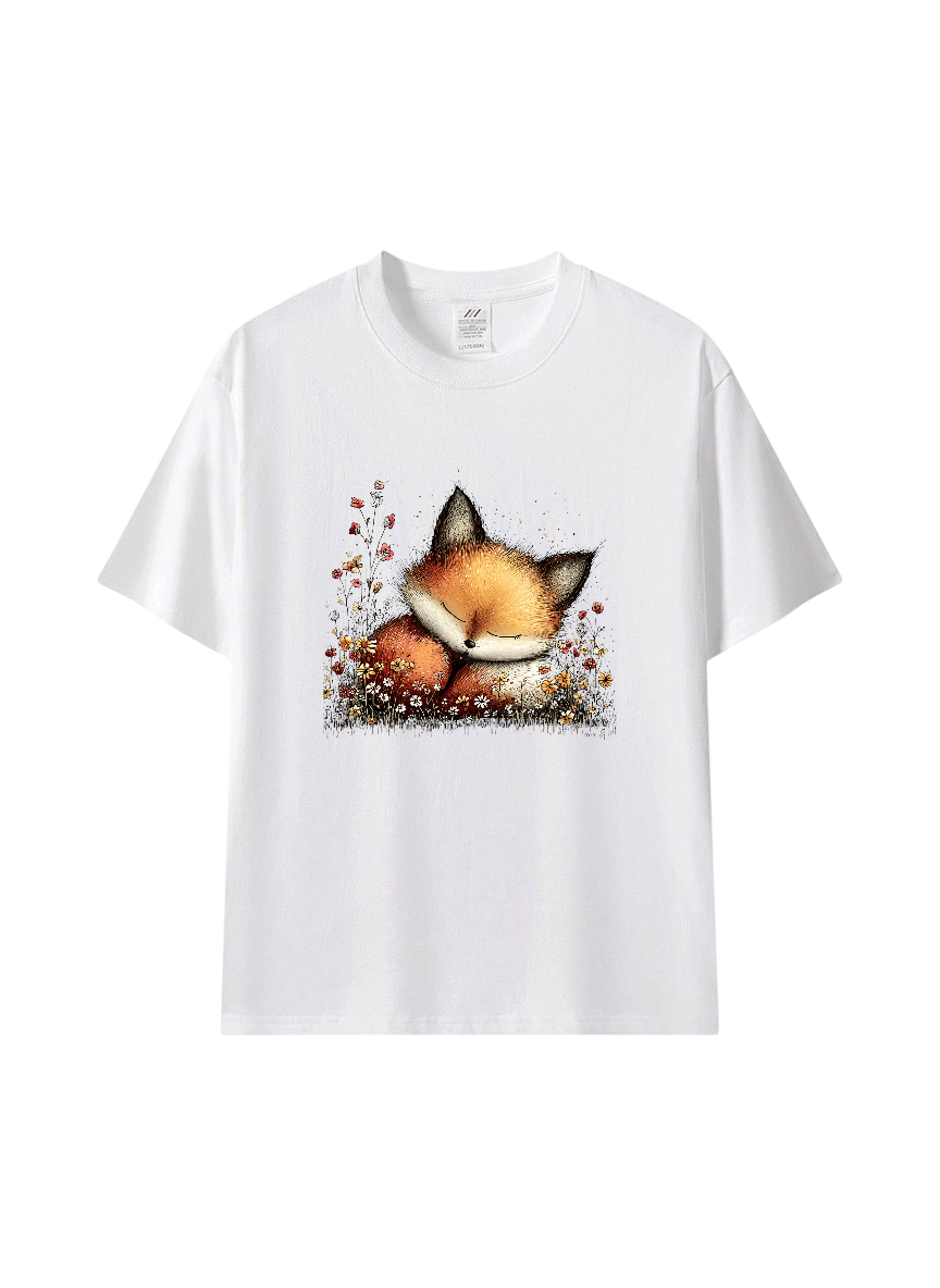 森林小夥伴手繪動物棉T★療癒插畫短袖上衣・純棉舒適百搭・文青系穿搭