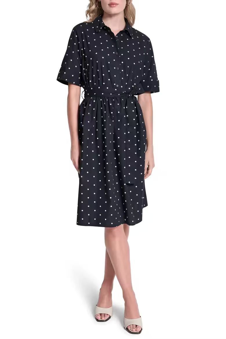【預購】H061156 DKNY 女裝波點連身裙 (黑色)