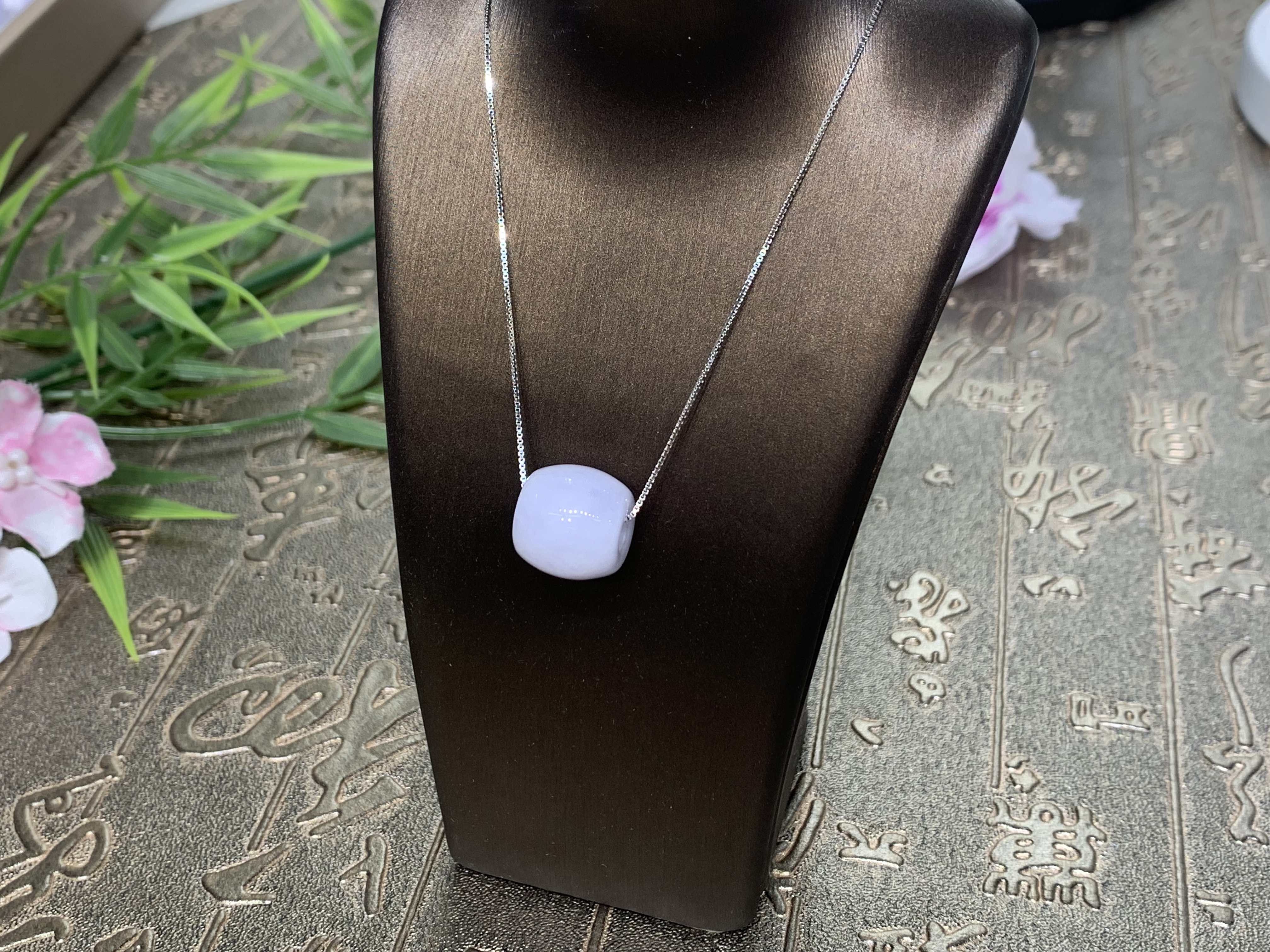 翡翠紫路路通配S925項鏈