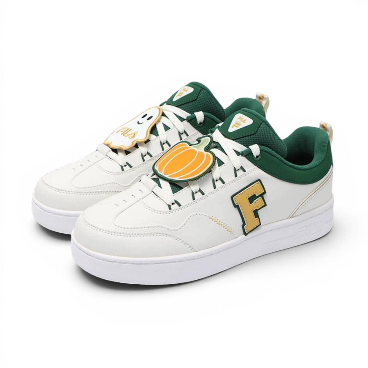 【下殺↘$1290】FILA 休閒鞋 白黃綠 南瓜 鬼精靈 小白鞋 復古 男 1C902Y169