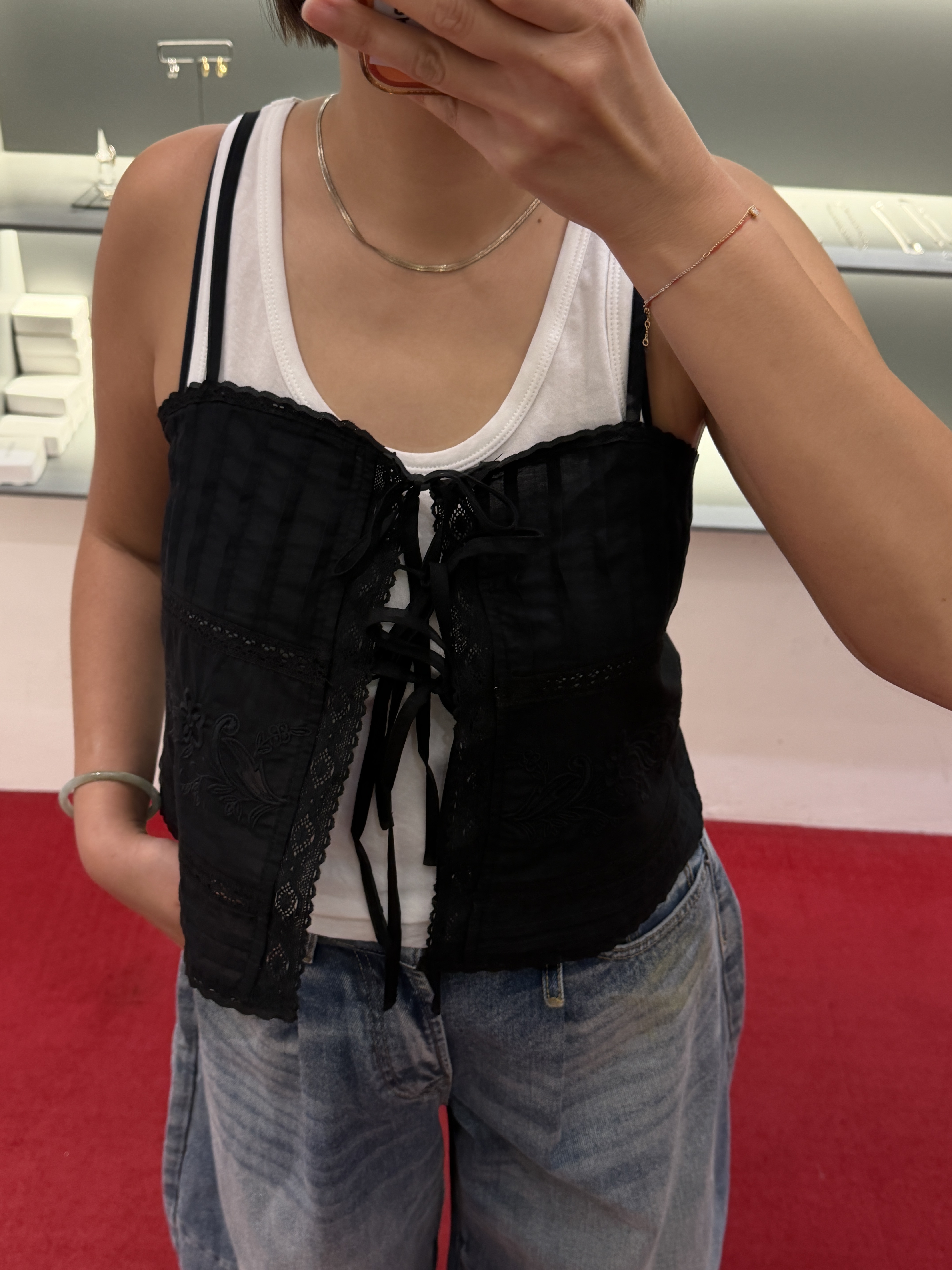 Holiday lace vest