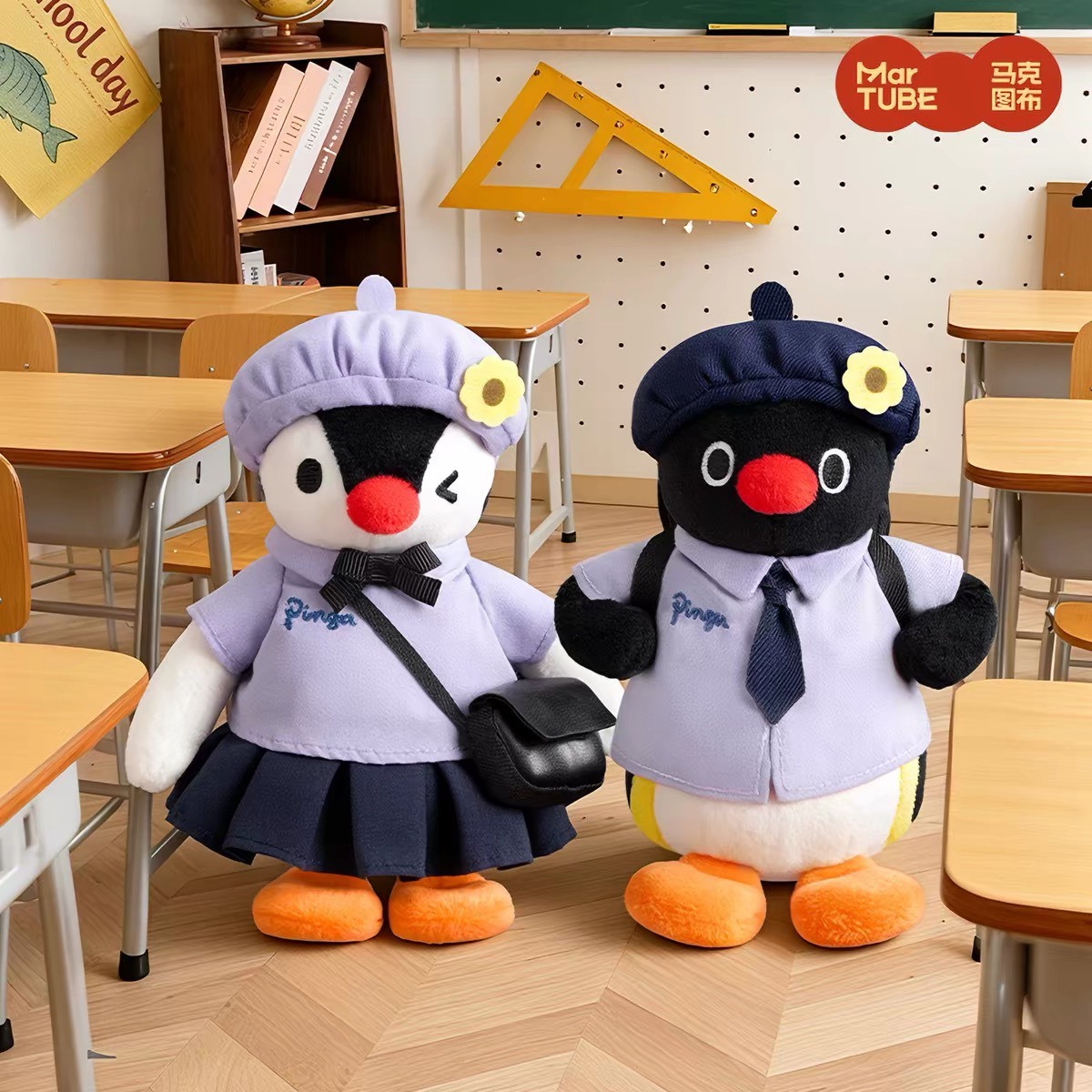 泰國限定🇹🇭 PINGU 企鵝家族 校服系列 吊卡 毛絨 娃娃 吊飾