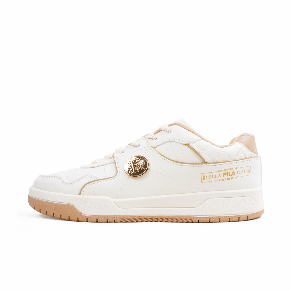【下殺↘$1290】FILA 休閒鞋 白奶茶 金色 學院風 復古 男 1C922Y177