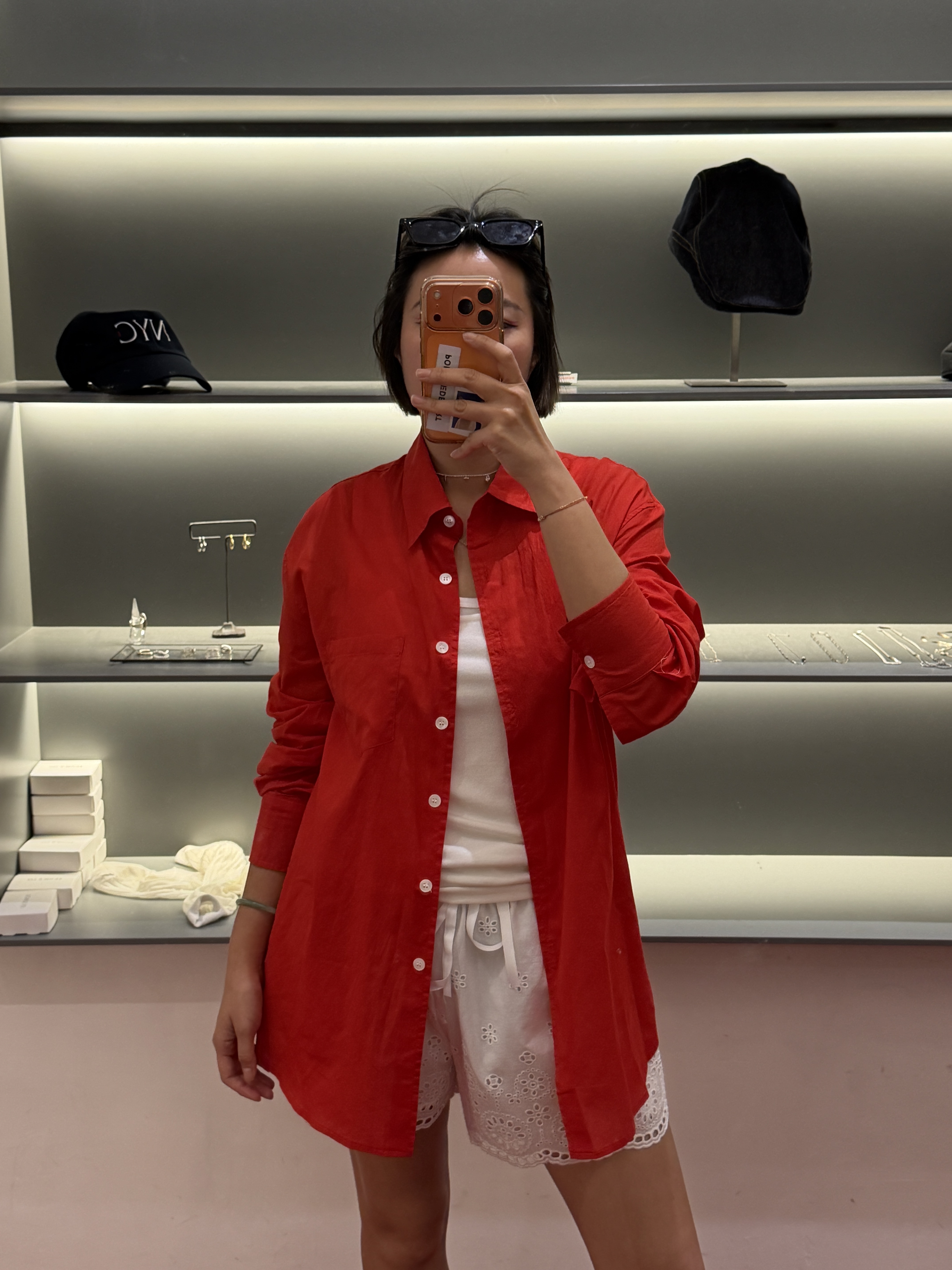 Linen-blend purple shirt