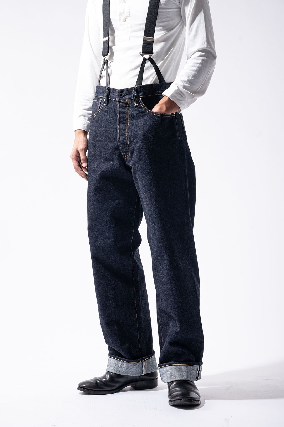 Black Sign 14oz BS Denim Pants Wide Straight / Dark Indigo (Coming soon)