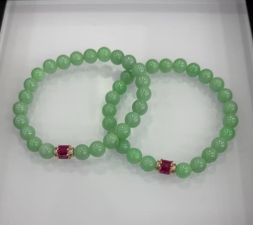 陽綠翡翠手串 7mm