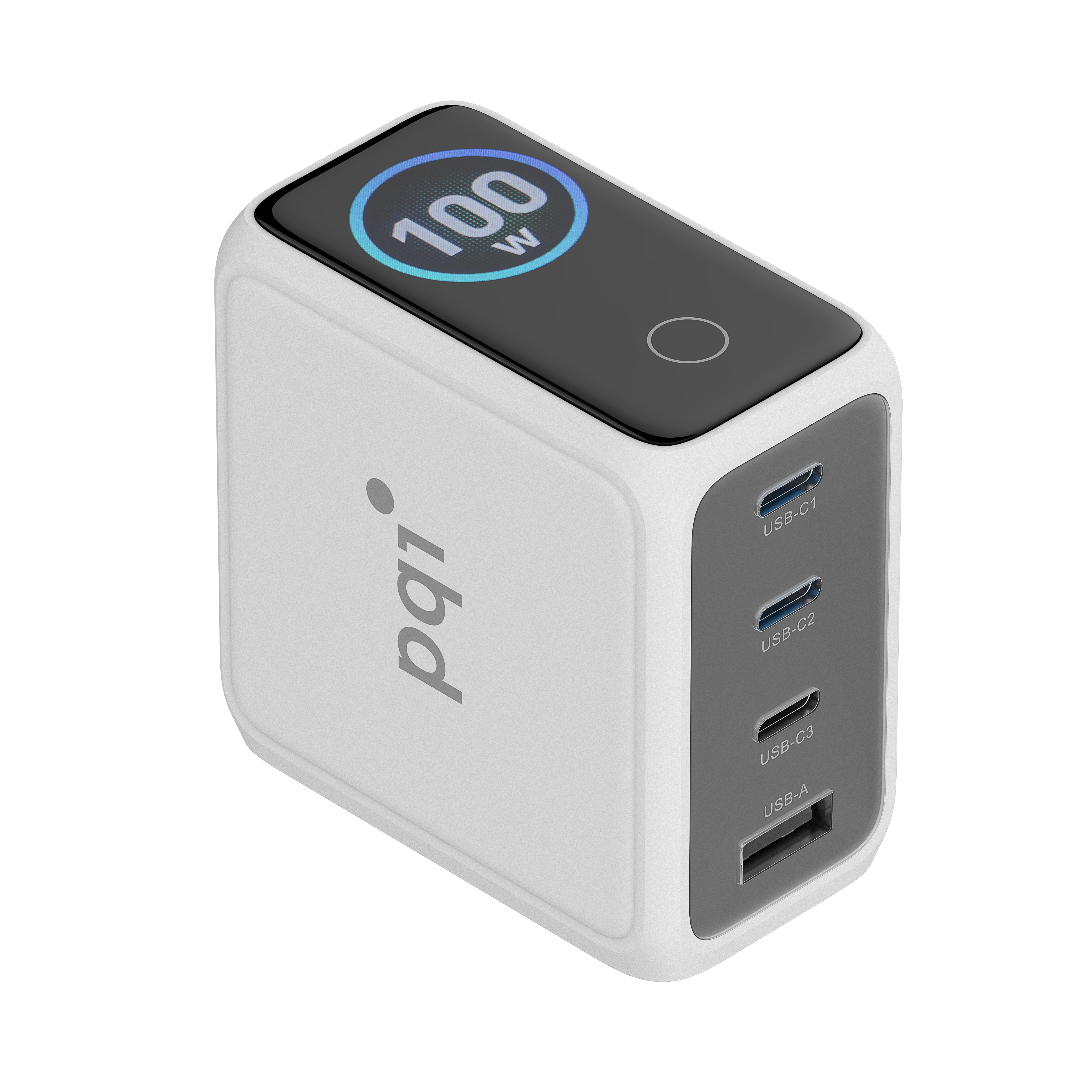 〔PDC100WS1〕100W 智慧顯示充電器｜四孔 3 USB-C+ 1 USB-A 100W PD快充充電器