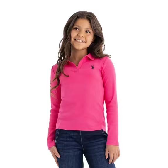 【預購】H061167 U.S. Polo Assn. 女童 Polo 長袖上衣