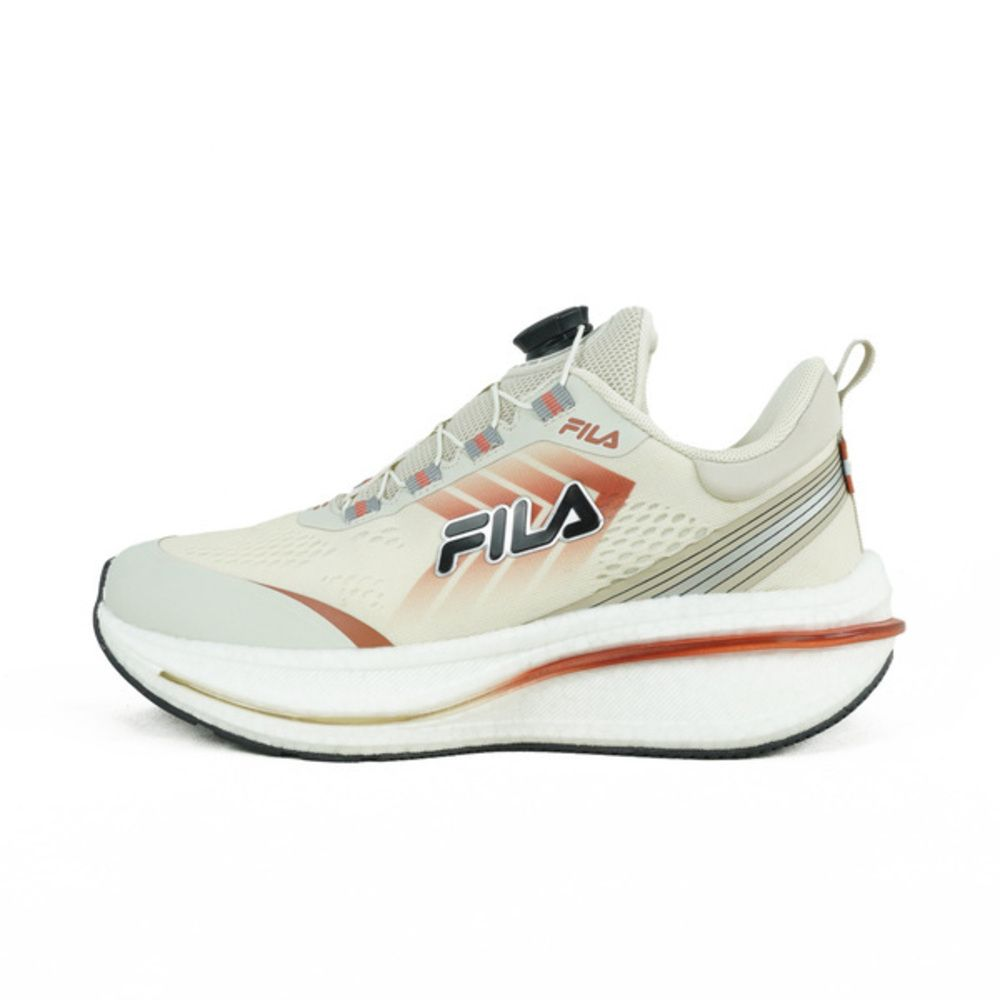 【下殺↘$1290】FILA 慢跑鞋 METEOR 米橘 旋鈕 免綁帶 運動鞋 男 1J903Y760