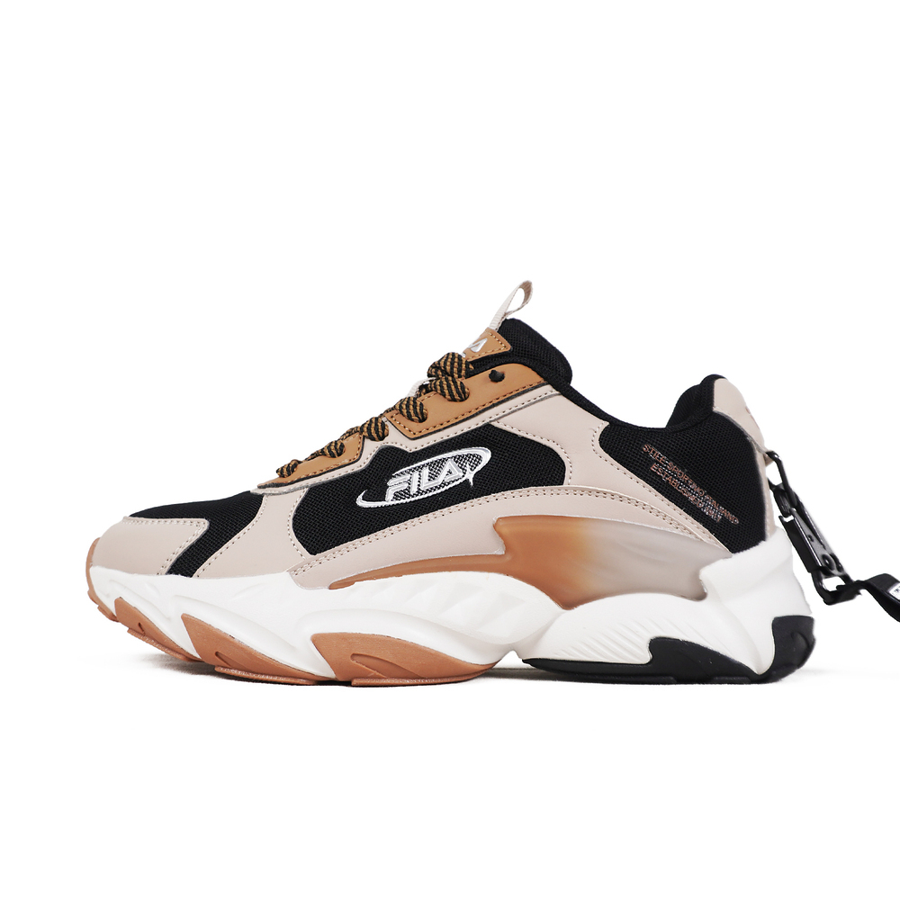 【下殺↘$1290】FILA 休閒鞋 COMET 黑卡其棕 扣環 復古 運動鞋 男 1J906Y707