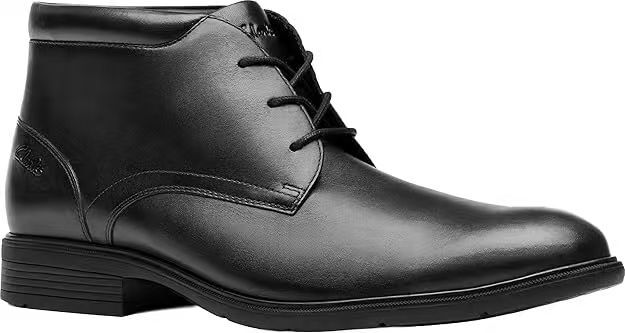 【預購】H061170 CLARKS 男裝真皮中筒靴 (黑色)