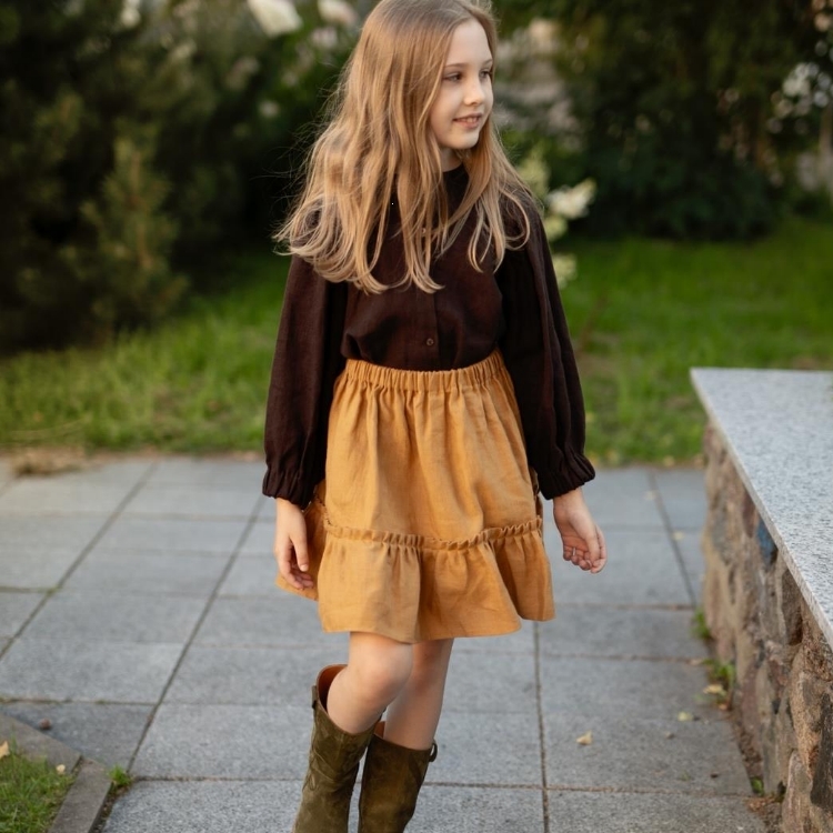 (預購)ALL THE BEAUTIFUL LINEN 荷葉邊短裙 SHORT RUFFLE SKIRT