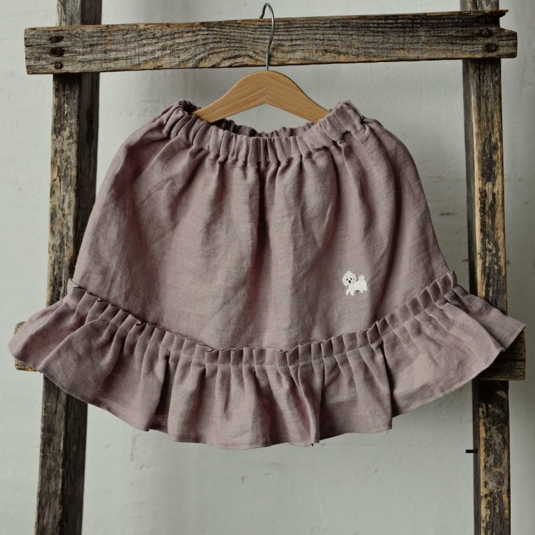 (預購)ALL THE BEAUTIFUL LINEN 荷葉邊壓褶中長裙 MIDI RUFFLE SKIRT