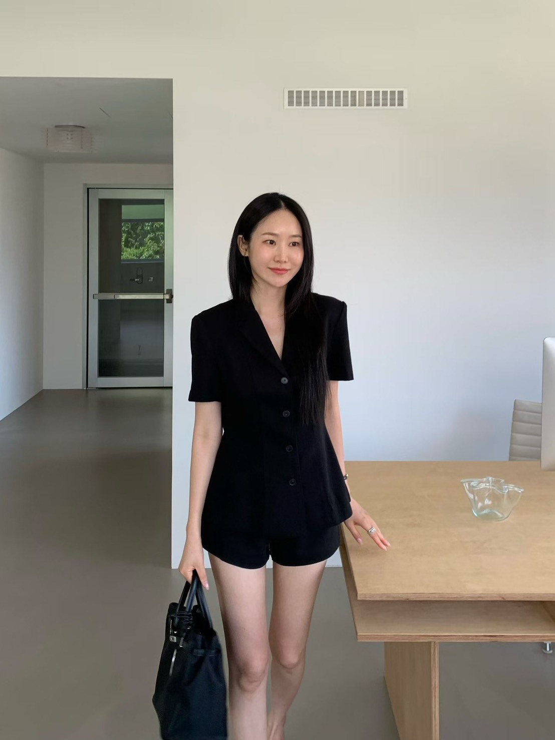 亞麻布西裝短袖外套