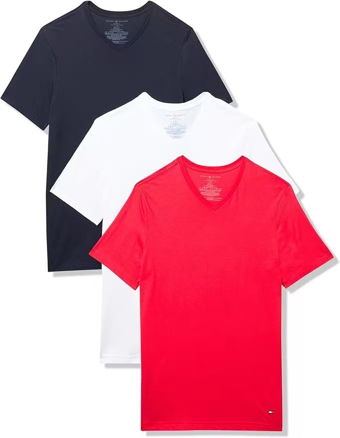 【預購】H061177 TOMMY HILFIGER 男裝純棉V領短袖上衣 (3件裝)