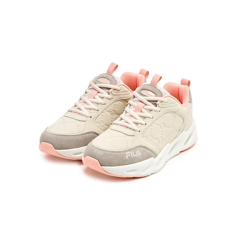 【下殺↘$1290】FILA 休閒鞋 ATHENA 米灰粉 簍空 運動鞋 女 4C601Y745