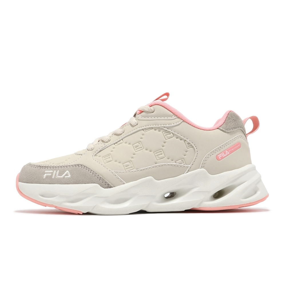 【下殺↘$1290】FILA 休閒鞋 ATHENA 米灰粉 簍空 運動鞋 女 4C601Y745
