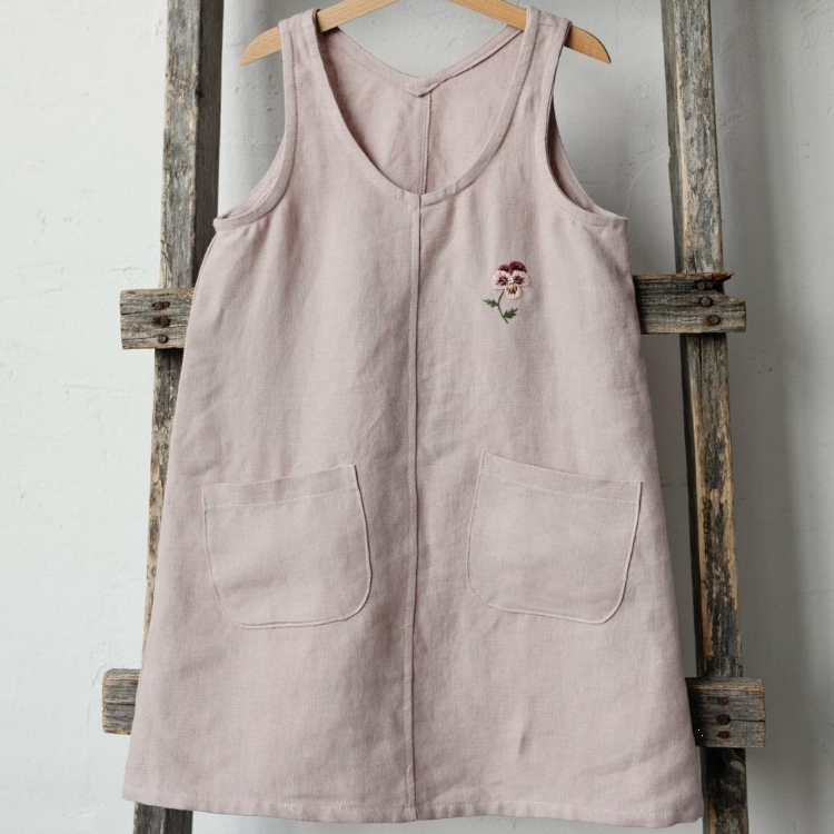 (預購)ALL THE BEAUTIFUL LINEN V領雙口袋無袖吊帶裙 POCKET PINAFORE (NEW)