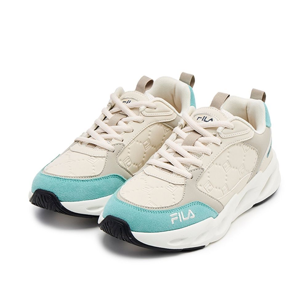 【下殺↘$1290】FILA 休閒鞋 ATHENA 米灰綠 簍空 運動鞋 女 4C601Y776