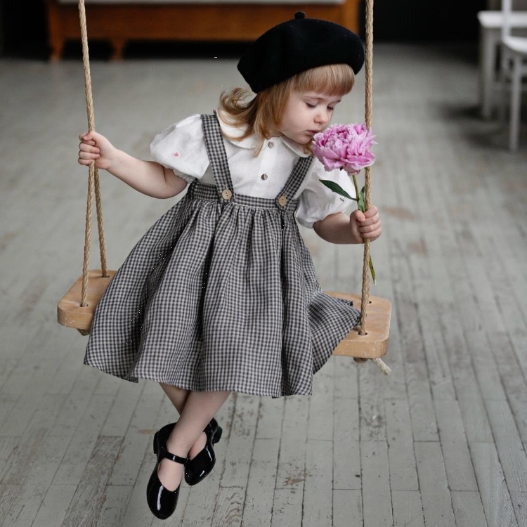 (預購)ALL THE BEAUTIFUL LINEN 後綁結吊帶短裙 MARINA PINAFORE