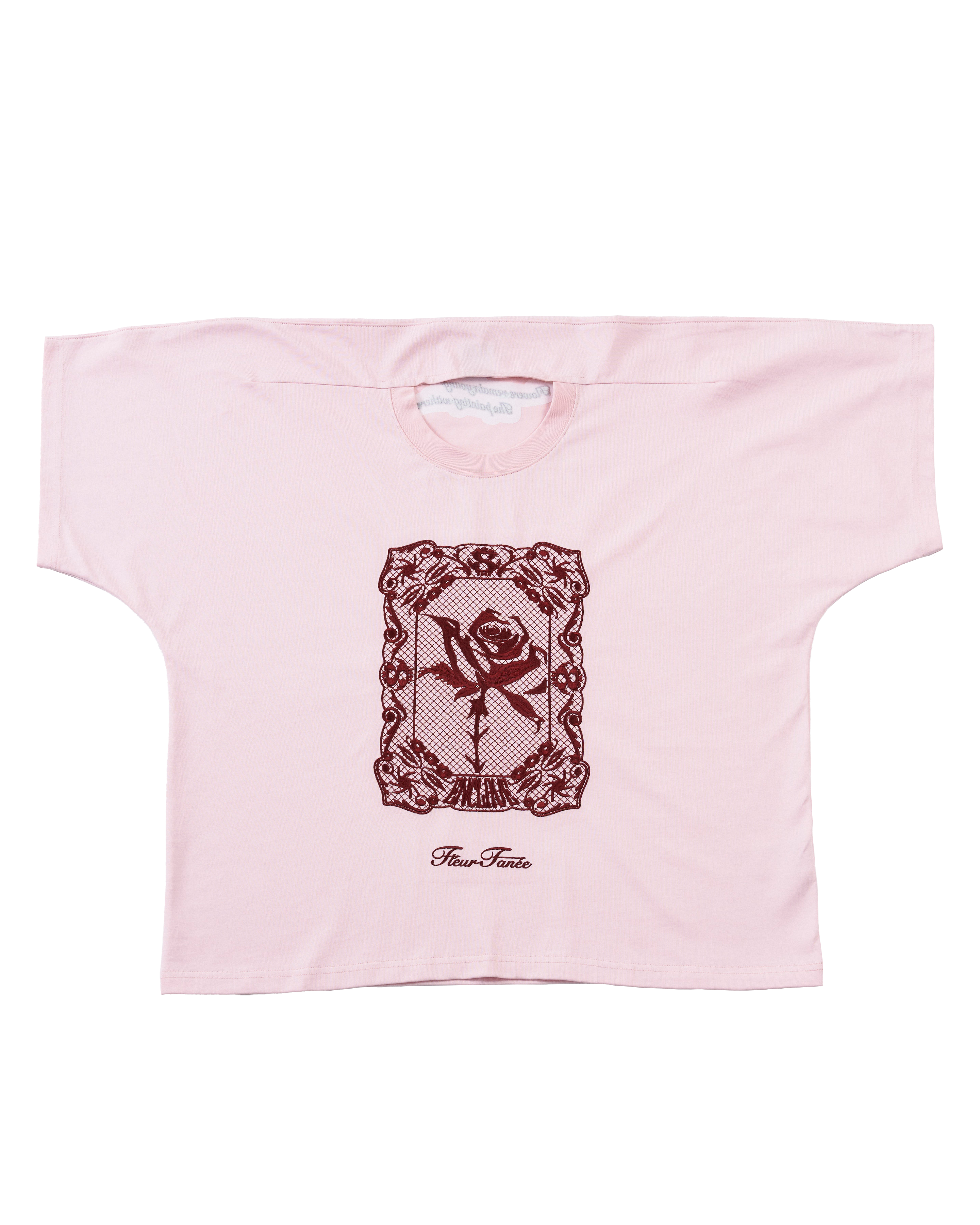 ENCLAVE LACE-LOOKED EMBROIDERED SHORT-SLEEVE “JUST LIKE T” TEE