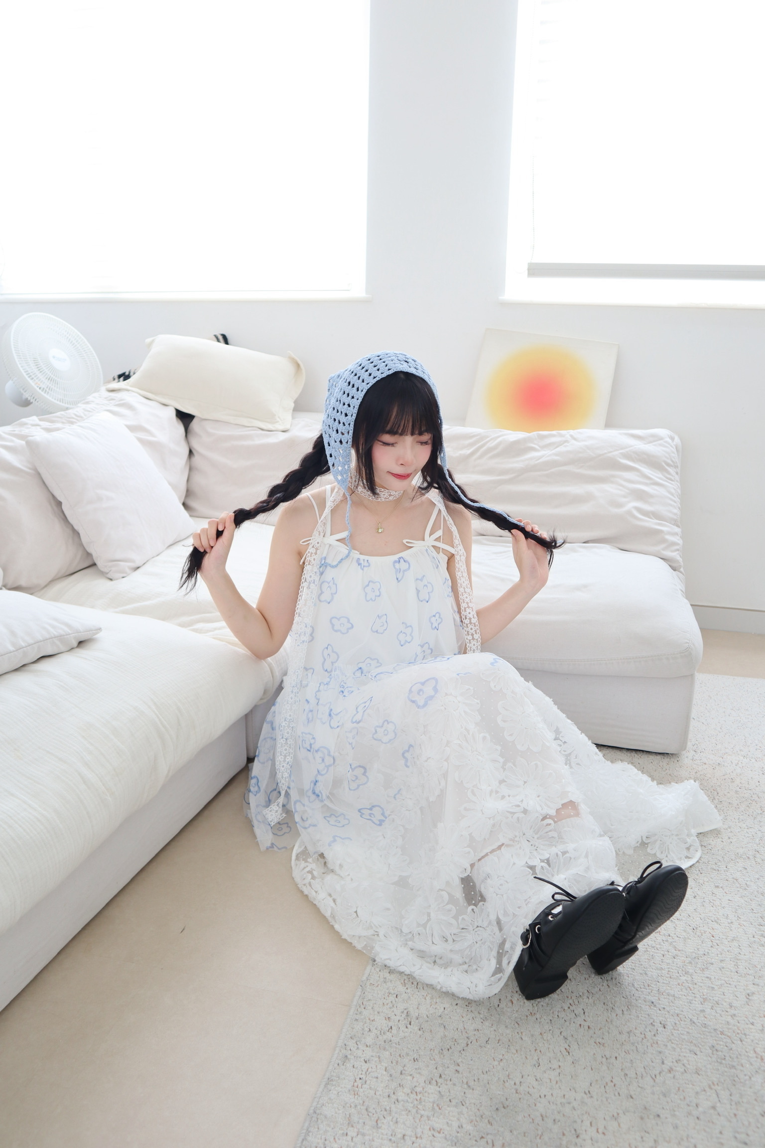 日系~ Ribbon小花紗紗蛋糕吊帶OPS/ Outer 三色入