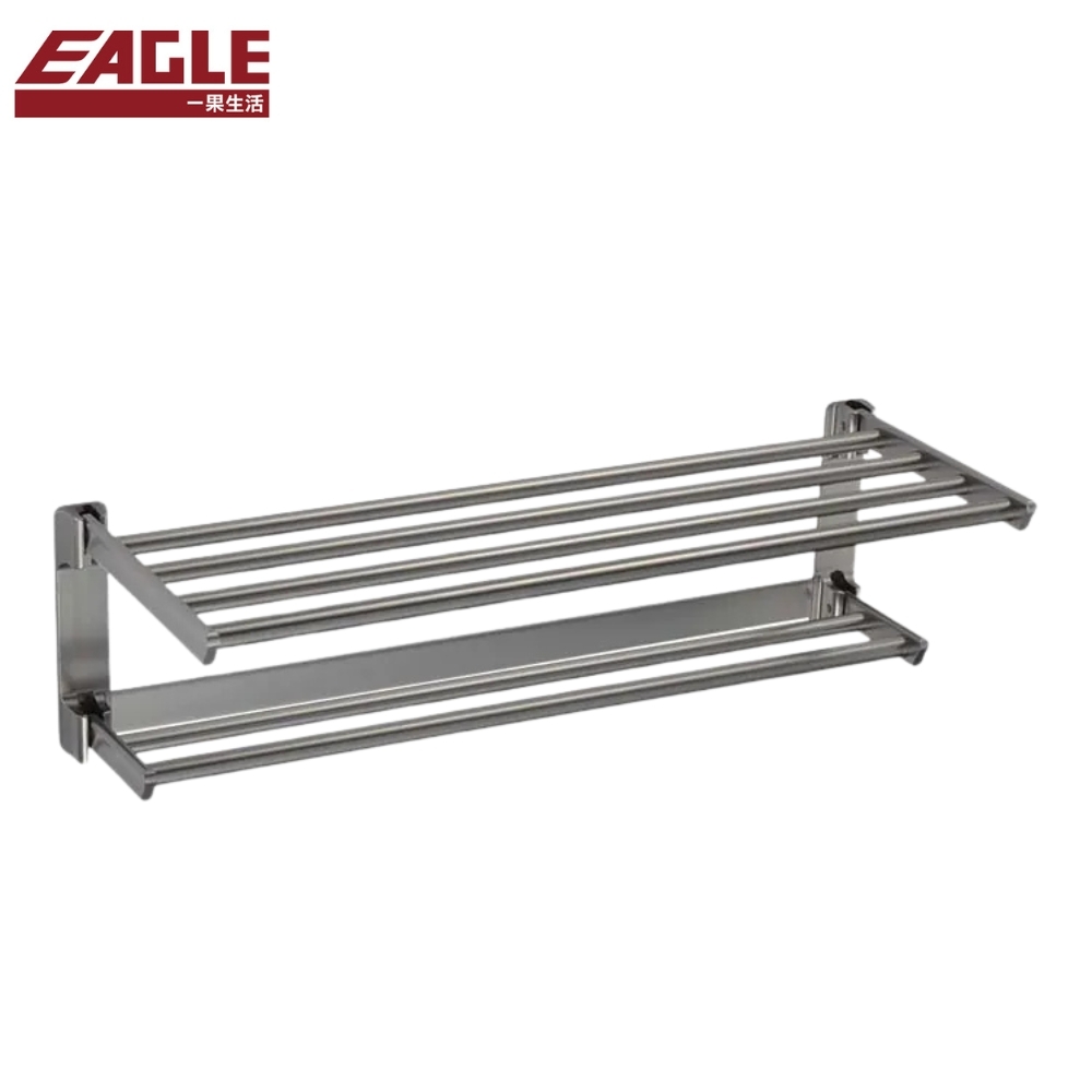 EAGLE鋁合金摺疊置物浴巾架-槍灰色PE2235AZZH