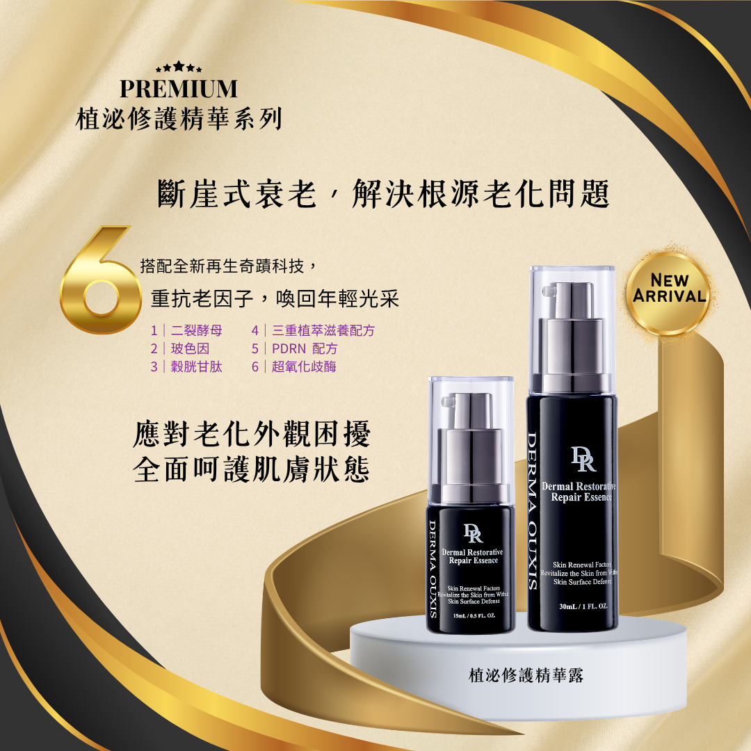 歐希施植泌煥新精華露:富含三重外泌體、PDRN、玻色因與A醇,主打煥新肌因、賦活肌底與防護肌表