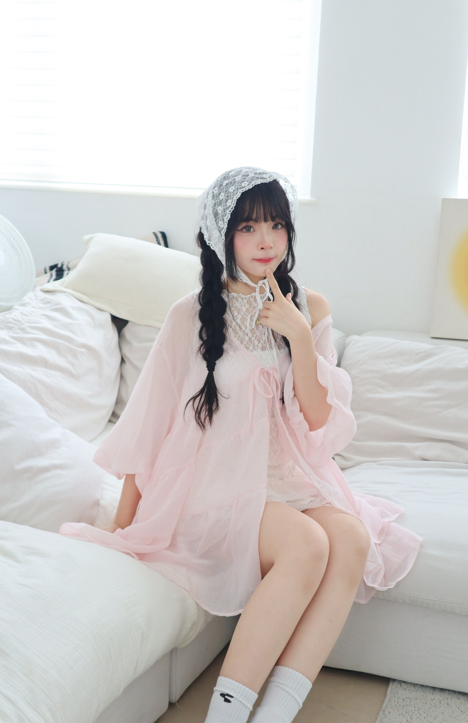 溫柔感~輕薄半透防曬泡泡袖外搭Outer 四色入